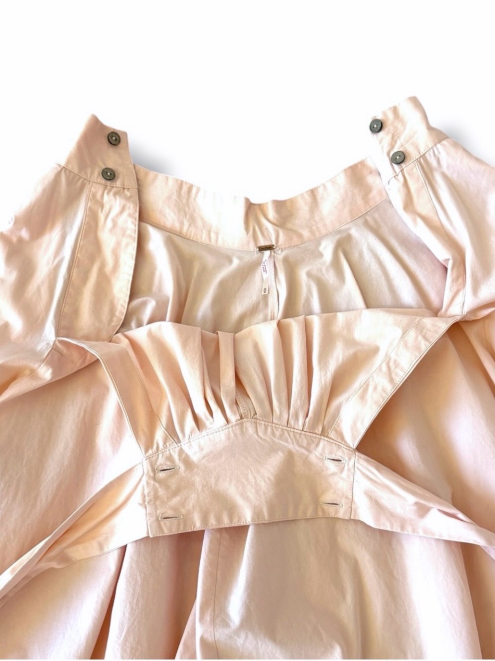 Free People Sunrise Midi Skirt Peach Basque Waist Cotton M Endless Summer - Picture 7 of 10